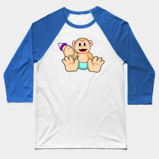 Baby Monkey with Bottle Baseball T-Shirt